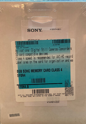 Sony 8GB SD Memory Card Class-4 SF8N4 15MB/s Camera SDHC Chip