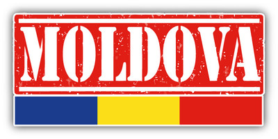 Moldova Grunge Travel Stamp Car Bumper Sticker Decal 6'' x 3''