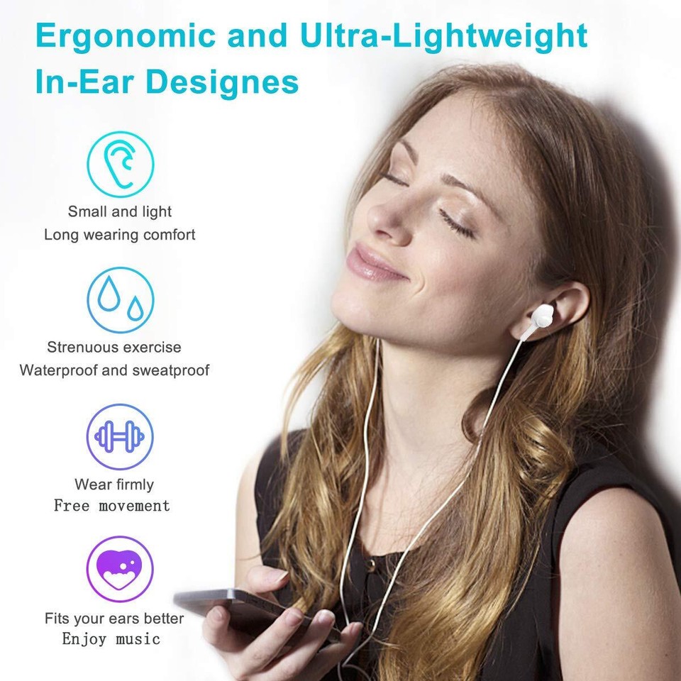 Wired Earbuds Pack of 4, inEar Wired Earphones with Microphone Volume