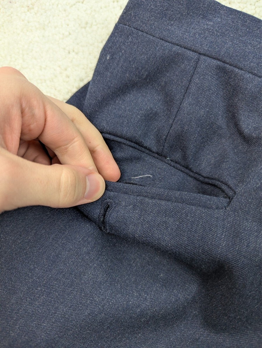 Christian Dior Pants Mens 36x31 Blue Vintage Wool Flannel Christian Dior Pants Mens 36x31 Blue Vintage Wool Flannel