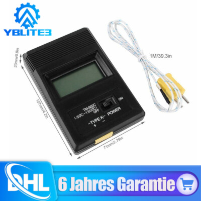 Profi Digital Thermometer -50 bis +1300°C Typ K Temperatur Fühler Messgerät