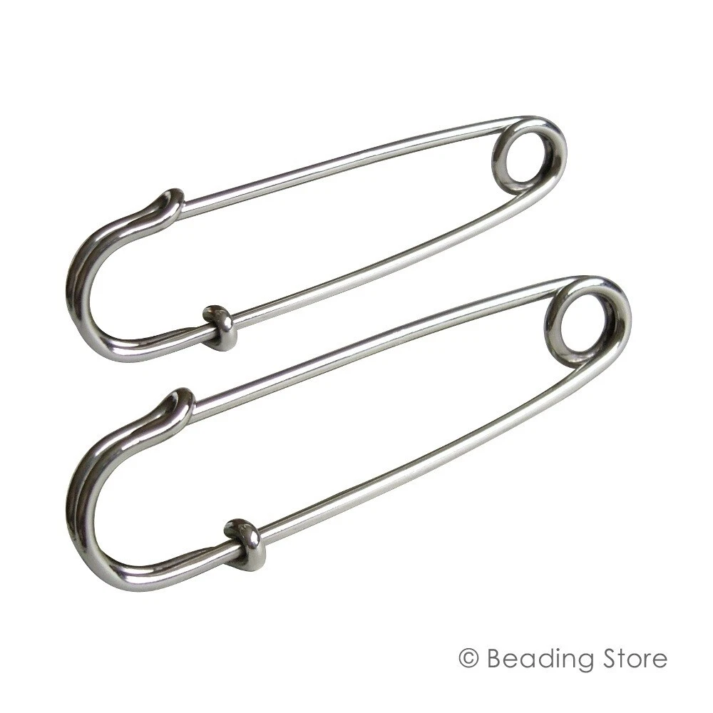 Sterling silver safety pin brooch deals