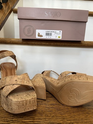 SARTO BY FRANCO SARTO DAMEN-PLATEAUSCHUHE A DONATI, NATURAL COOK NEU IM KARTON ~~ GRÖSSE 7 - Bild 5 von 7