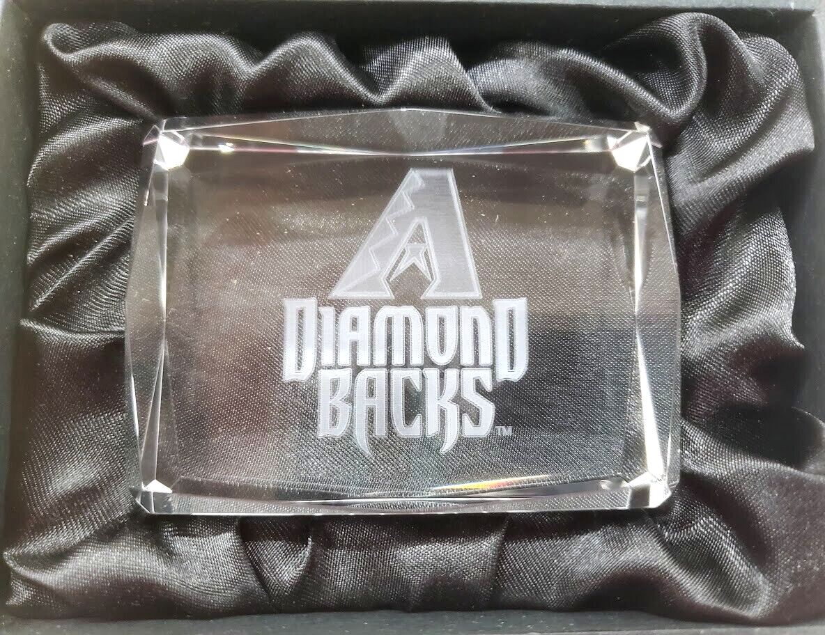 Diamondbacks Paper ARIZONA DIAMONDBACKS MVP Crystal Display Paper Weight w/Case 3 1/4x 2 3 ...