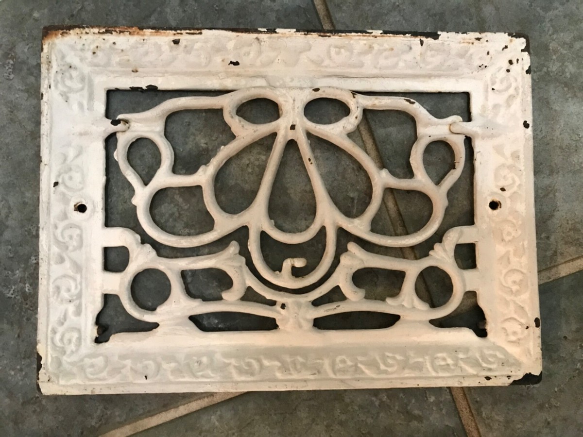 Antique Cast Iron Heat Grate Vent Wall or Floor Register Vtg