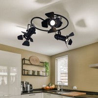Deckenstrahler Spotleuchte Deckenlampe Scheinwerfer Rondell Verstellbar Schwarz