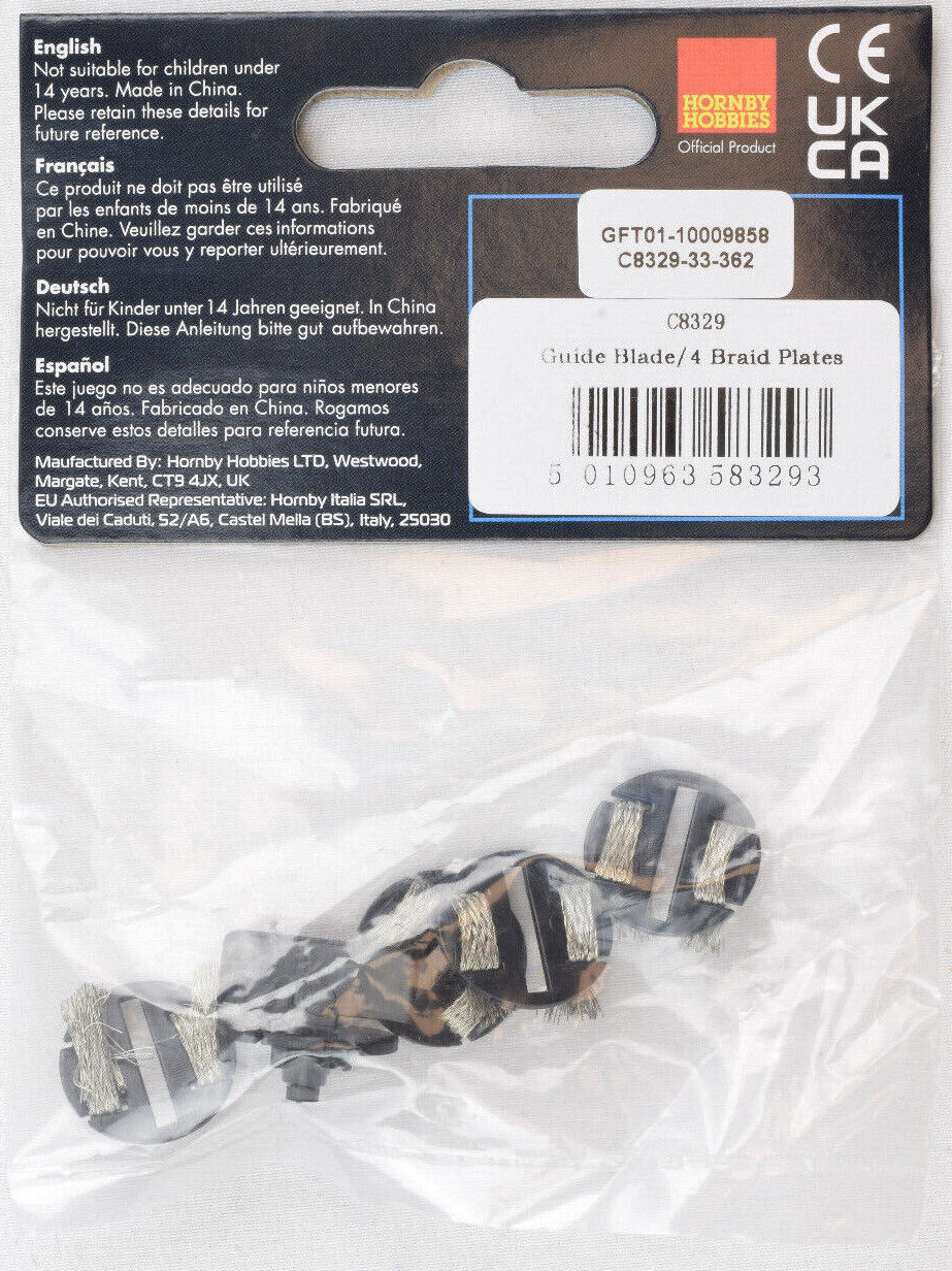 Круглое направляющее лезвие Scalextric с 4 оплетенными пластинами и 1 винтом C8329