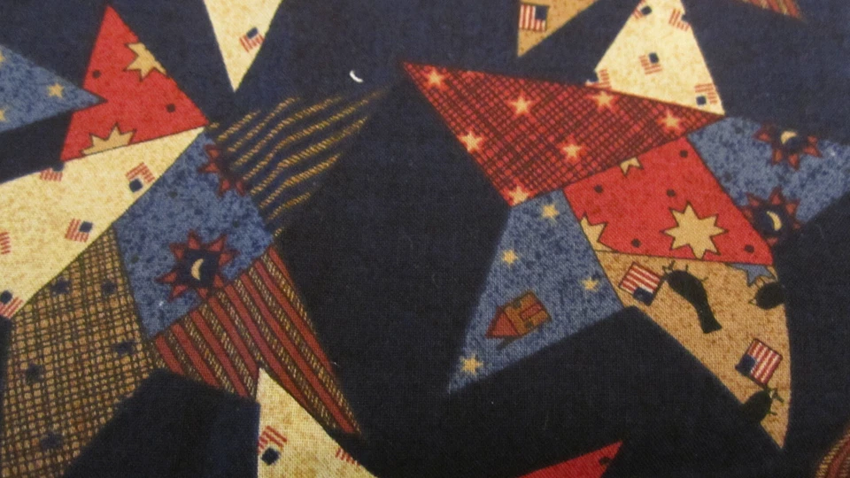 DEBBIE MUMM Fabric LAND OF LIBERTY Large Patriotic Stars - 17" x 42 - Image 3 of 4