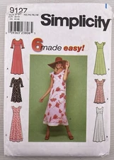Simplicity Pattern 9127 Semi-fitted Pullover Dress 12-14-16-18