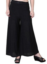 Plain Georgette Black Plazzo Bottom Salwar Indian Women's Stitched Yoga Plazzo