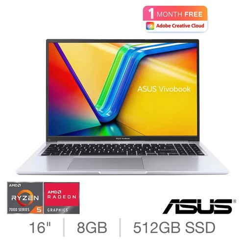 ASUS Vivobook Laptop Ryzen 5, 8GB RAM,512GB SSD, 16 Inch M1605YA-MB333W VAT - Picture 2 of 12