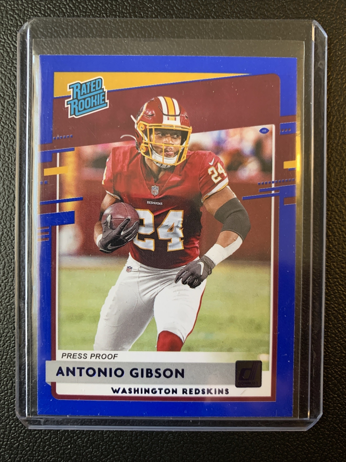2020 Donruss Antonio Gibson Blue Press Proof Rookie Card RC #335 Washington