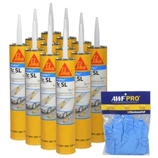 Sikaflex 1c SL Sealant , 29 oz Tubes, Case of 12 with Bonus AWF Pro Gloves