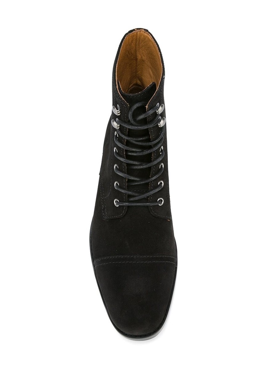Men Black wingtip brogue boots, Men lace up ankle boots, Men  display picture 3