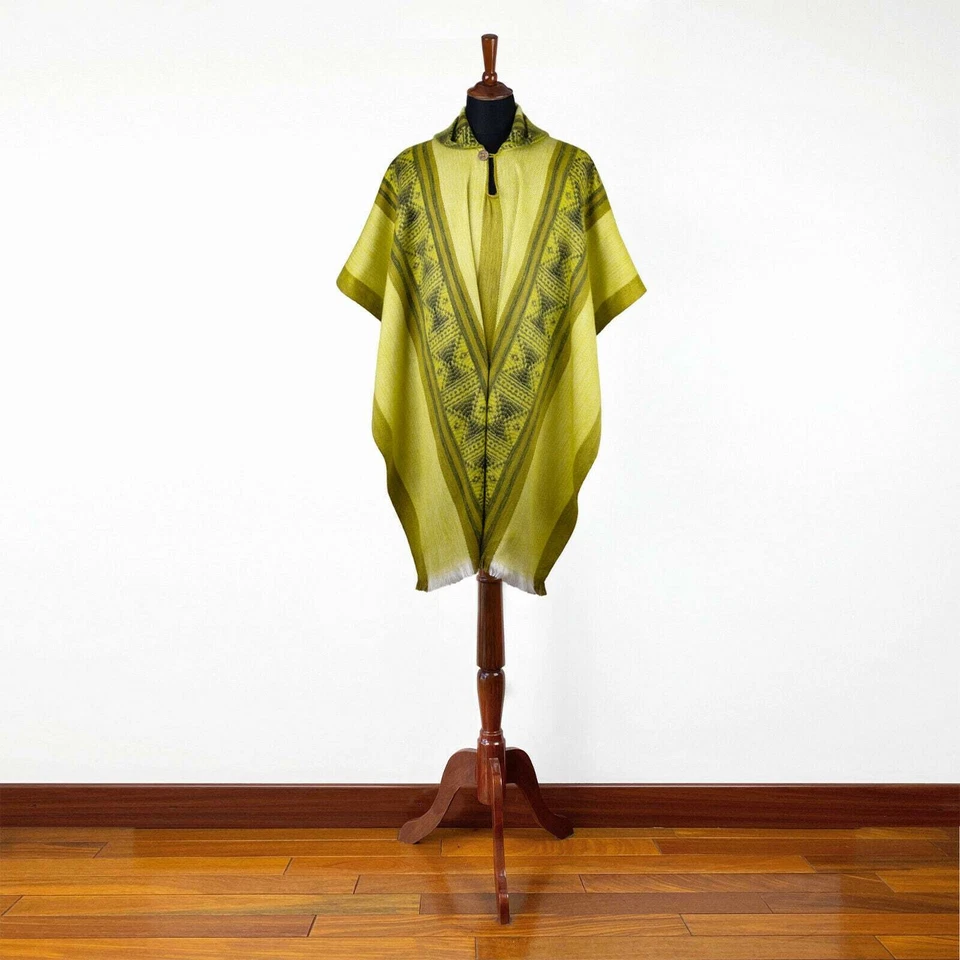 Poncho Pullover Brunos Ligero BABY ALPACA Lana Con Capucha Inspirado en Encanto Foto 3 de 4