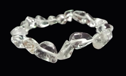 Clear Quartz Stone Stretch Bracelet - Picture 2 of 2