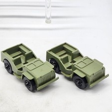 Vintage 1960s Timmee Toys Army Men Military Jeep Vehicles Lot Of 2 Free Shipping
