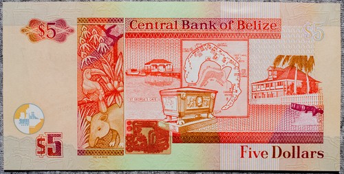 Belize cinque dollari 2003 P-67a Au-Unc. - Foto 2 di 2