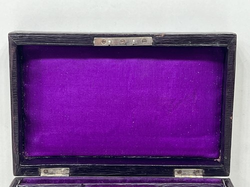Adorable vintage burgundy oak grain leather jewellery box with tray - Picture 14 of 15