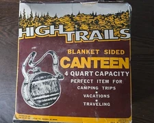 Vintage High Trails Western Canteen 2Qt. W/Wool Blanket Covering & Original Box