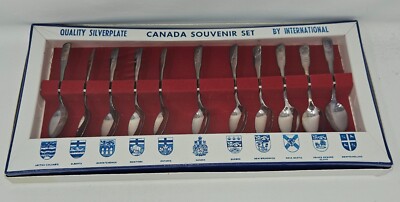 Quality Silverplate Canada Souvenir Spoon Set by International - Provinces (NEW)