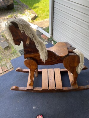 wooden rocking horse vintage age