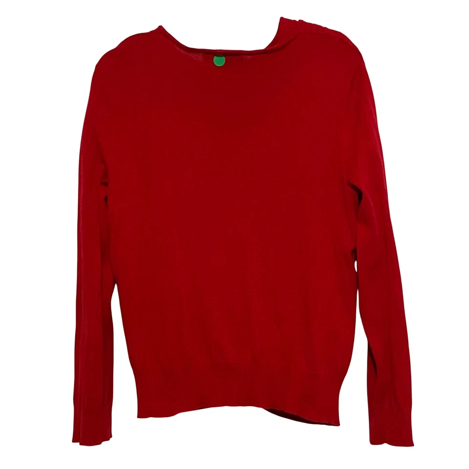 Conjunto Cárdigan Chaleco Tejido Vintage Mujer L Rojo San Valentín Navidad Vibrante Academia Foto 4 de 4