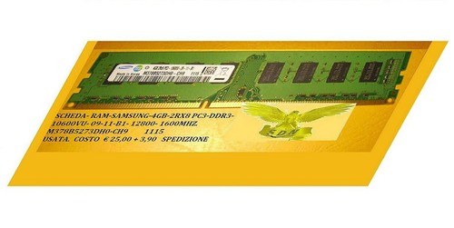 Ram samsung-4gb-pc3-ddr3-12800-1600mhz 2rx8-m378b5273dh0-ca9-1115-10600vu - Foto 3 di 3