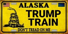 TRUMP TRAIN TRUMP 2024 DON'T TREAD FLAG METAL AUTO TAG LICENSE PLATE REPLICA