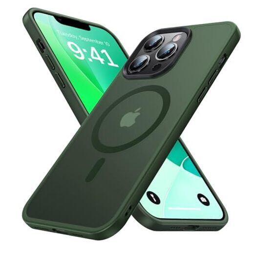 Strong Magnetic for iPhone 13 Pro Max Case [Compatible with Army Green