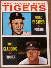 1964 Topps Detroit Tigers Rookie Stars Fred Gladding Fritz Fisher Card #312 EX+. rookie card picture