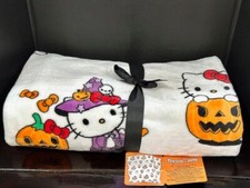 Hello Kitty Halloween White Ghost Witch Mummy Ultra Plush Throw Blanket 60x70