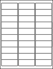 1 x 2 5/8 inch Glossy White Address Sticker Labels 50 Sheets 2610GW