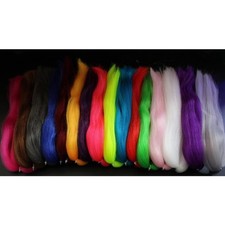 16 Colors Synthetic Fiber Large Hank Super Hair Fly Tying Bucktail Jig Lure M...