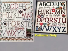 Primitive Homespun Sampler Live Laugh Love Simply Often CROSS STITCH PATTERNS