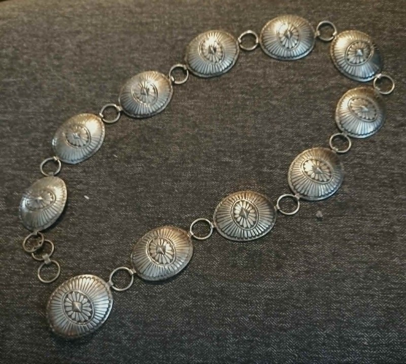 vintage sterling silver signed navajo concho belt 13 pieces museum quality