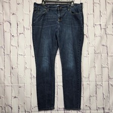 Old Navy Skinny Mid-Rise Dark Wash Jeans Womens Size 14 Regular Stretch Denim