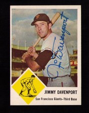 1963 Fleer #65 Jim Davenport AUTOGRAPHED SIGNED San Francisco Giants BOLD AUTO