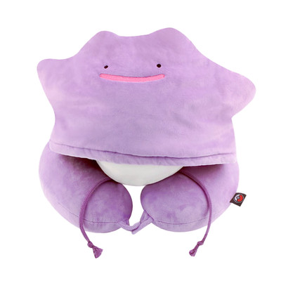 Pokemon Ditto Hooded Neck Pillow Plush Travel Cushion