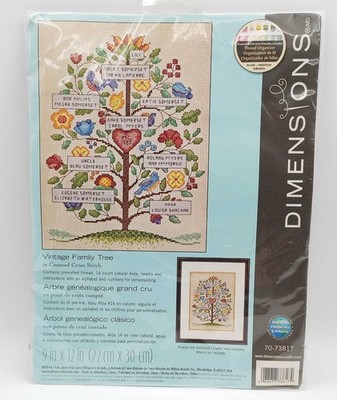 Dimensions Vintage Family Tree Counted Cross-Stitch Kit #70-73817 Sealed