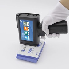 Handheld inkjet printer prints text, batch number, barcode, production date