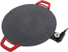Electric BBQ Grill Smokeless Indoor Coated Griddle 36cm Round Nonstick New