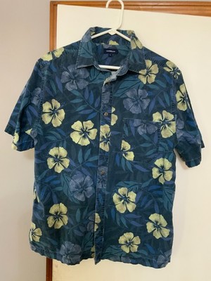 Croft & Barrow Shirt Mens Large   blue and tan pocket shirt short sleeve tropica