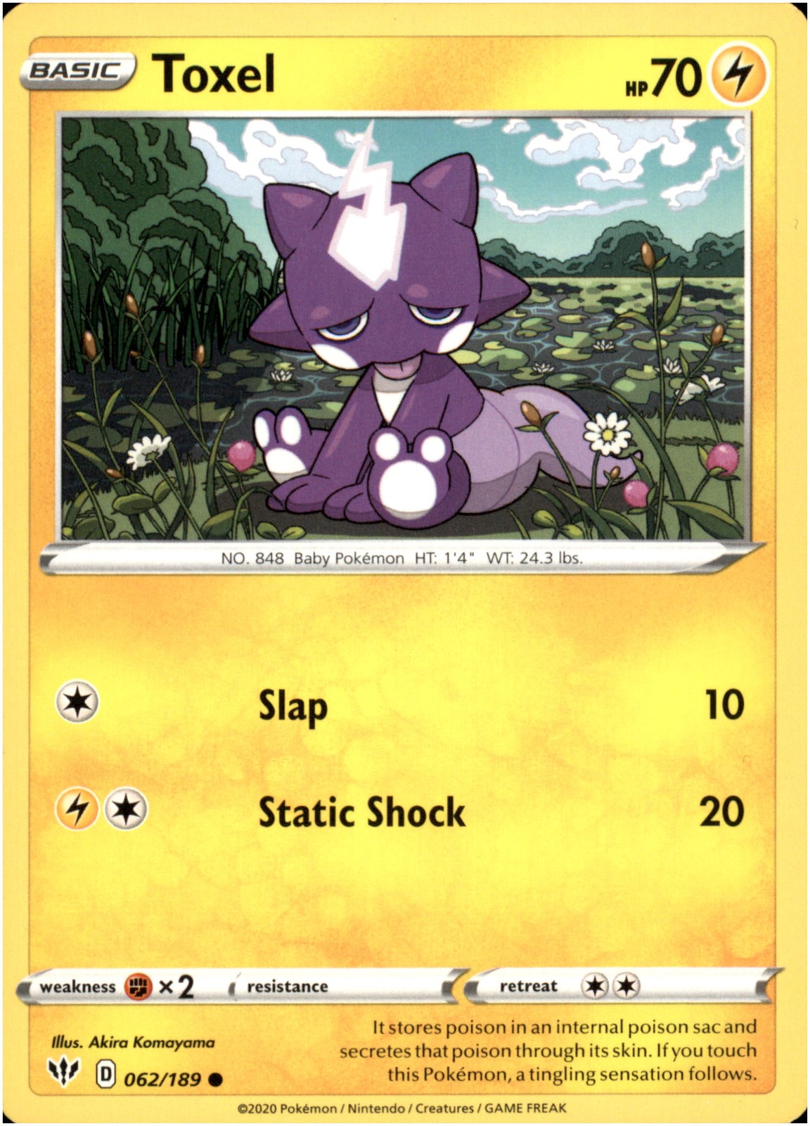 Toxel 062/189 Common - Pokemon SWSH03: Darkness Ablaze - NM