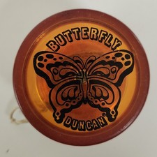 Vintage Duncan Butterfly Yo-Yo Orange 1980's 1990's Toy Collectible