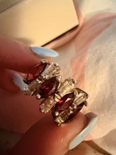Vintage Garnet and Baguette Cubic Zirconia Co...