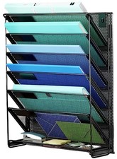  7-Tier Hanging File Organizer Vertical Wall File Organizer Wall 1 Pack Black