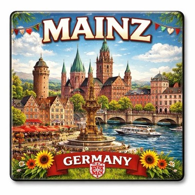 Mainz Germany  Souvenir Kühlschrankmagnet 7.5x7.5 cm   Reise Andenken
