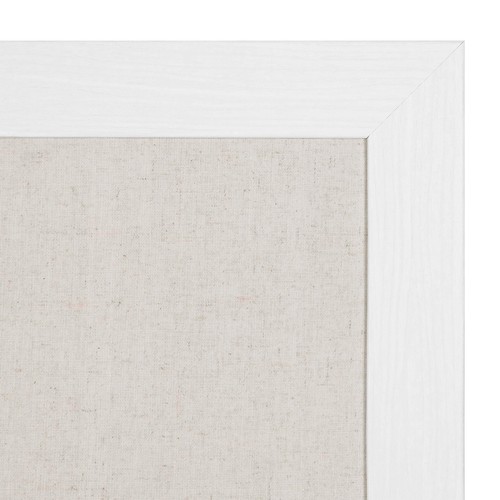DesignOvation Beatrice Framed Linen Fabric Pinboard, 27x33, White, Rustic Wal... - Picture 5 of 7