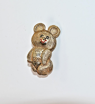 1980 Moscow Olympics Misha Bear Mascot Pin Badge Soviet Union USSR